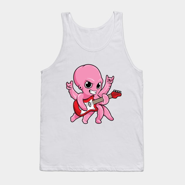 Octopus as Musician with Guitar Tank Top by Markus Schnabel